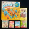 ゴブレットゴブラーズ、お菓子の魔女、レインボースネーク、新版様ことばカードゲーム、ペンギンパーティ、ナンジャモンジャおしり、ボードゲーム
